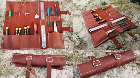Leather Tool Roll Bag Making Leather Craft Pdf Pattern Youtube