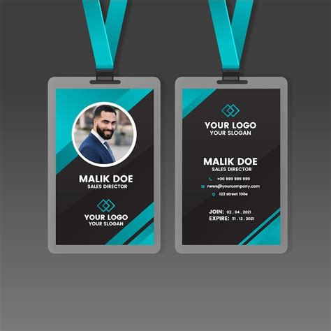 Free Vector Front And Back Id Card Template