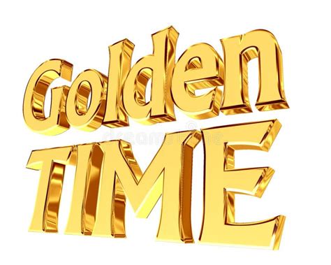 Gold Text Golden Time On A White Background Stock Illustration