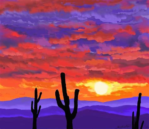 The Flaming Desert By Amy Scholten Desert Painting Painting Desert Art