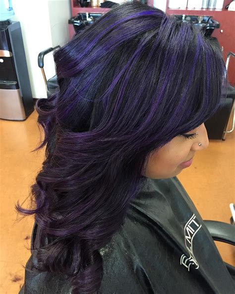 Adorable Purple Streaks Dark Purple Hair Dark Purple Hair Color