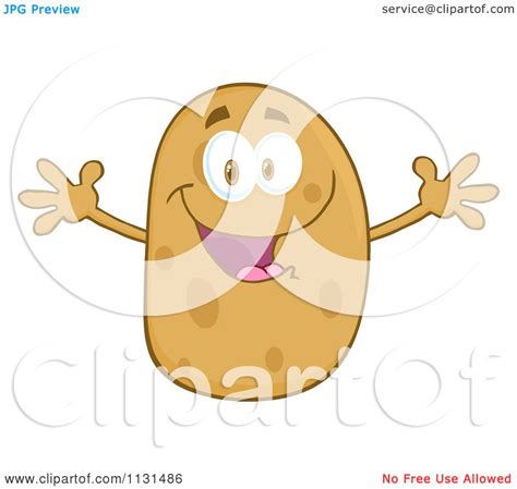 Cartoon Of A Happy Potato Mascot With Open Arms Royalty Free Vector