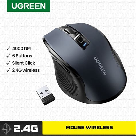 Jual Ugreen 90545 Ergonomic Wireless Silent Mouse Mice 24ghz Silence