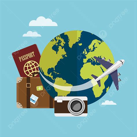 Travel Around Vector Art Png Traveling Around The World By Plane