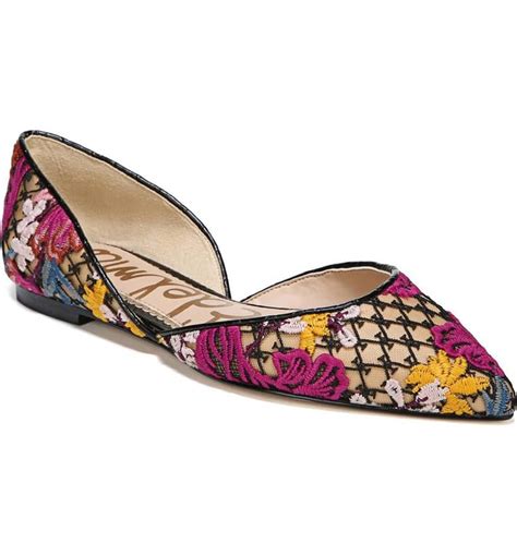 Rodney Pointy Toe Dorsay Flat Main Color Bright Multi Floral Lace