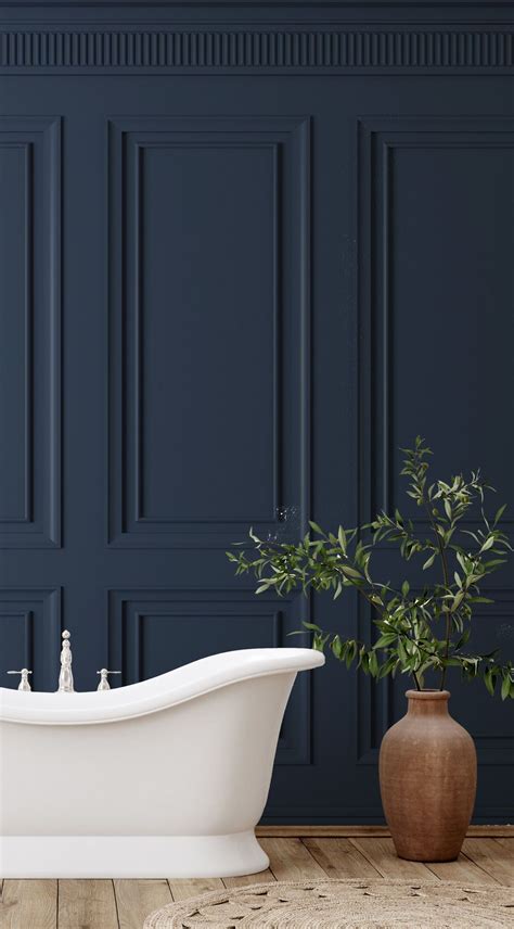 Add Some Luxury Design To Your Bathroom With A Navy Blue Panel