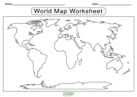Printable World Map Worksheet Printable Blank World