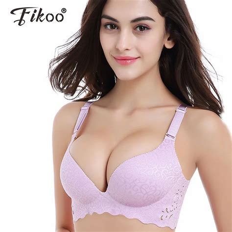 Fikoo Sexy One Piece Plus Size Bras Wire Free Unlined B Cup Bra 38 40 Large Cup Lingerie