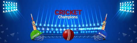 Premium Vector Cricket Match Concept Banner With Cricketer Helmet And