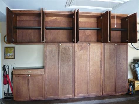 Elegant light colored wooden cabinets in garage is a great idea for those planning to make their garage look beautiful and well organized. Garage Cabinets - by groyal @ LumberJocks.com ...
