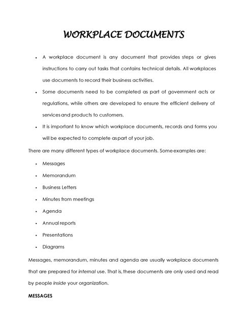 Workplace Documents Reference Workplace Documents A Workplace