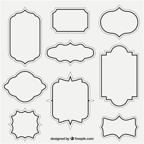 Retro Outlined Frames Free Vector