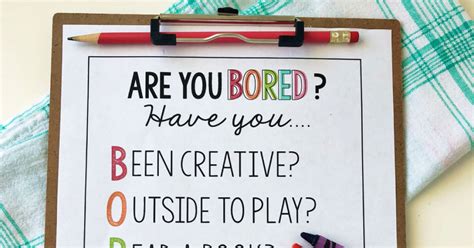 Things To Do When Bored Printable