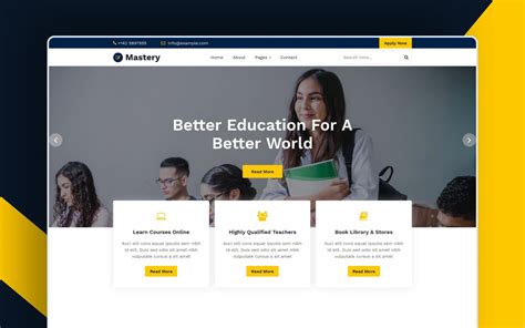 Mastery Website Template | College website, Education website templates, Website template