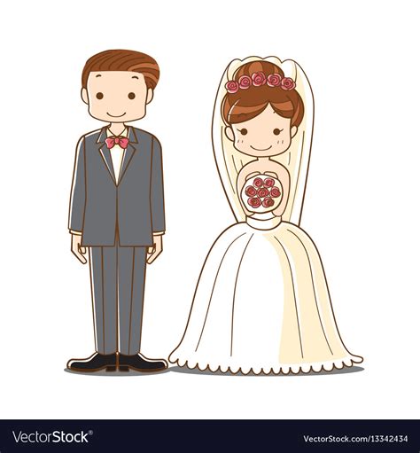 Wedding Couple Cartoon Royalty Free Vector Image