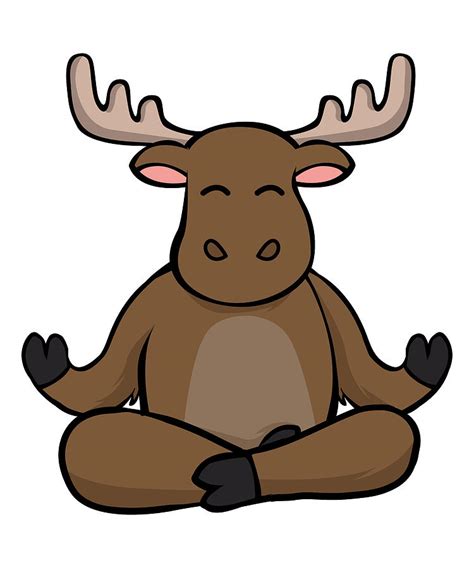Cute Moose In Meditation Pose Crossed Legs Yoga Tapestry Textile By