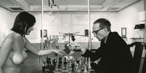 Eve Babitz Marcel Duchamp Playing Chess In Marcel Duchamp