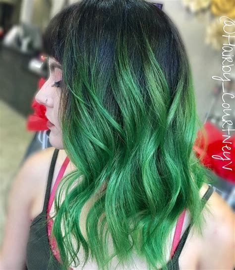 Fun Green Balayage Hair Green Hair Cool Hairstyles Balayage Hair