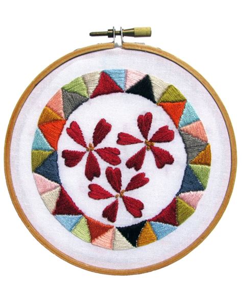 Geometric Floral Printable Wall Art Print Hoop Art Embroidery