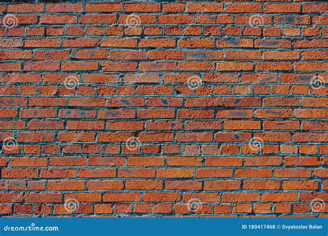 Brick Wall Smooth Rows Of Red Brickwork Stock Photo Image Of
