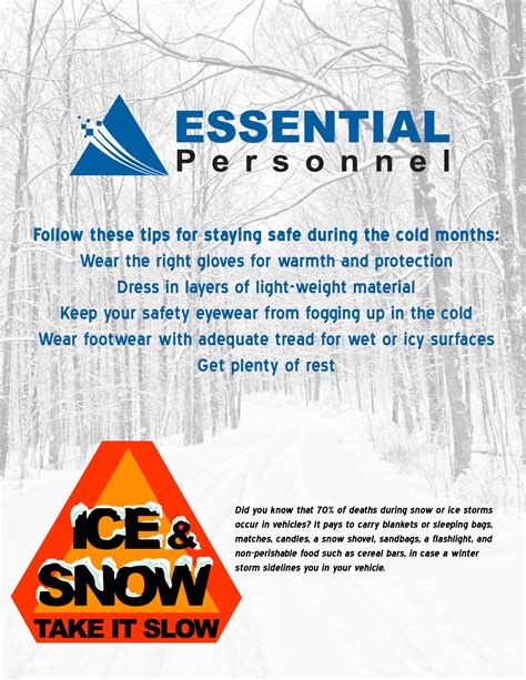 Winter Work Safety Tips Essential Personnel Inc
