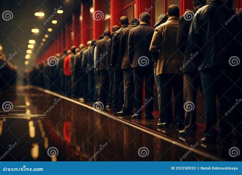 Queue Line Of People Waiting For Their Turn Stock Image Image Of