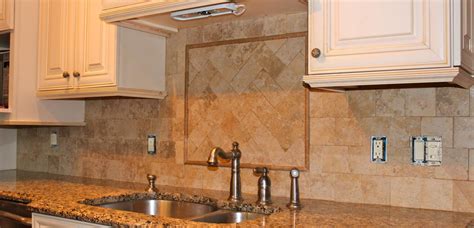 Custom sonoma tile kitchen backsplash. Tumbled marble kitchen backsplash | New Jersey Custom Tile