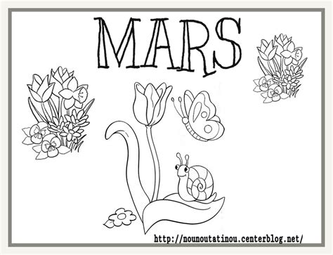 Coloriage Du Mois De Mars