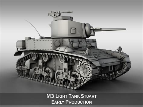M3 Us Light Tank Stuart 3d Model Cgtrader
