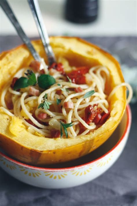 Spaghettikürbisrezept Mit Spaghettspeck Und Getrockneten Tomaten