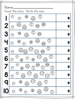 simple counting coins worksheets pennies nickels dimes