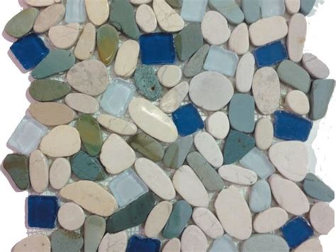 Sea Glass And Pebbles Mosaic Tile Box Beach Style Mosaic Tile By American Tile And Stone