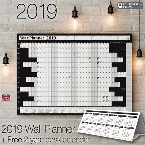 Year Calendar Wall Chart Month Calendar Printable