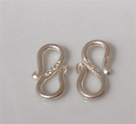 Sterling Silver S Hooks Necklace End 2 Pices Handmade S