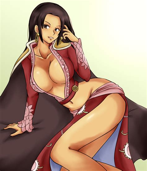 Rule 34 1girls 2010 Black Hair Blush Boa Hancock Breasts Cape Cleavage Clothes Color Earrings