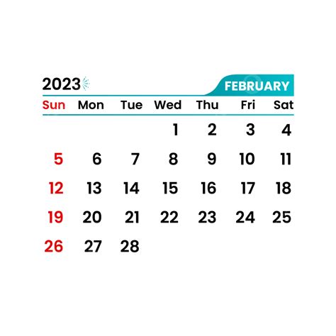 February 2023 Transparent Calendar Vector Images February 2023