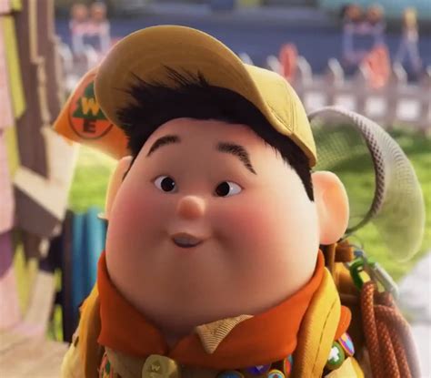 Carl, who is an old man, decides to make the trip to paradise fall by the house with thousands of balloons. In the movie Up (2009), Russell has a round appearance ...