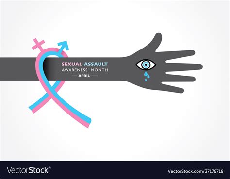sexual assault awareness and prevention month vector image
