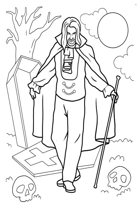 Gothnic Vampire Coloring Page Free Printable Coloring Pages