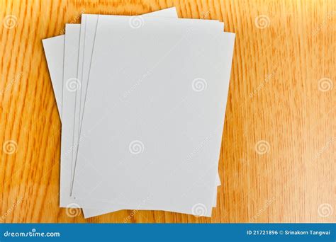 White Paper On Wood Table Stock Photo Image Of Business 21721896