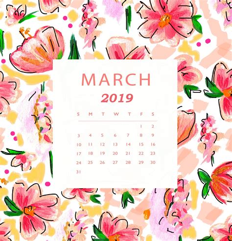 Free Download Free March 2019 Hd Calendar Wallpaper Free Printable