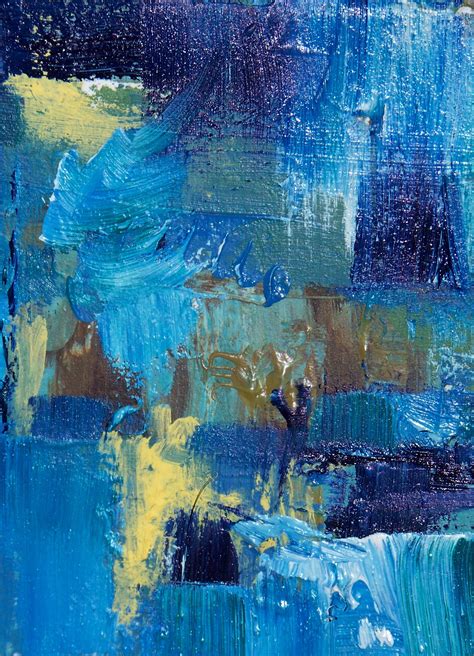 Aceo Blue Day Dream Abstract Collectors Card In Oil A