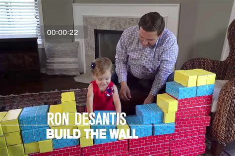 Ron Desantis Teaches Daughter To Build The Wall With Blocks In Ad