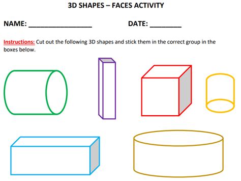 3d Shapes Faces Activity Teaching Resources