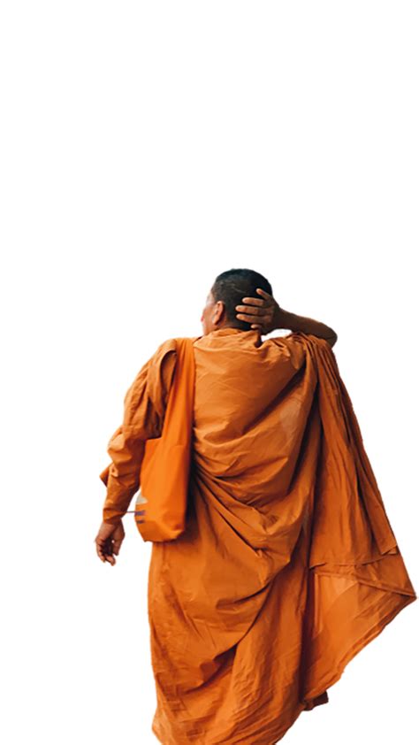 A Buddhist Monk Walking Away Transparent Background Png Get Your Free
