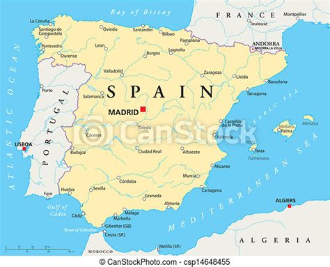 Spain Map Map Of Spain With National Borders Most Important Cities