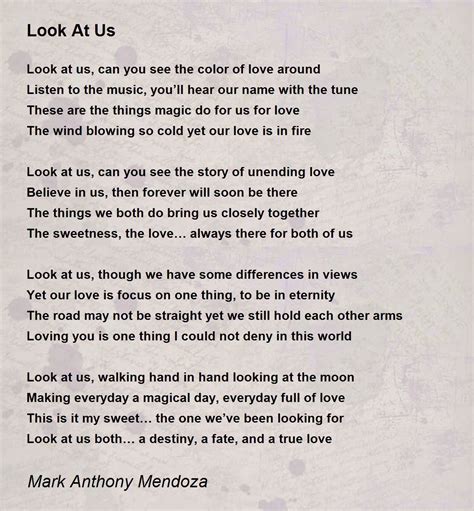 Look At Us Look At Us Poem By Mark Anthony Mendoza
