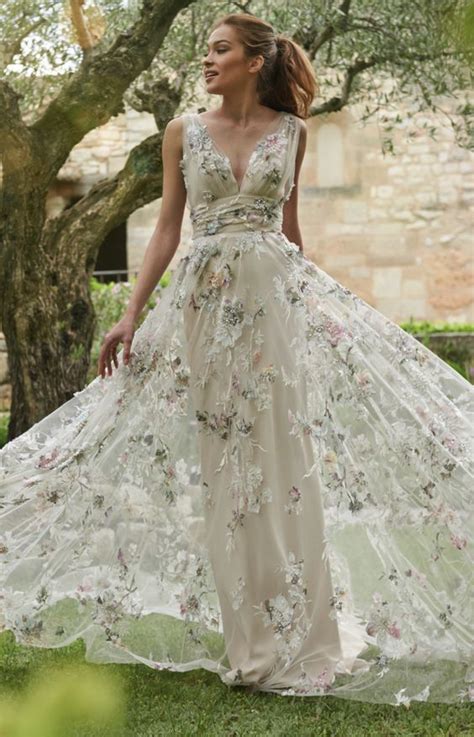 Pin By I Ship It On My Dream Wardrobe Floral Wedding Dress Embroidered Wedding Dress Wedding
