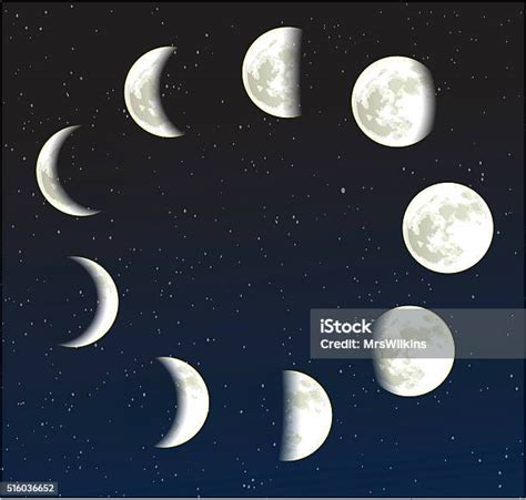 Ilustrasi Vektor Fase Bulan Ilustrasi Stok Unduh Gambar Sekarang