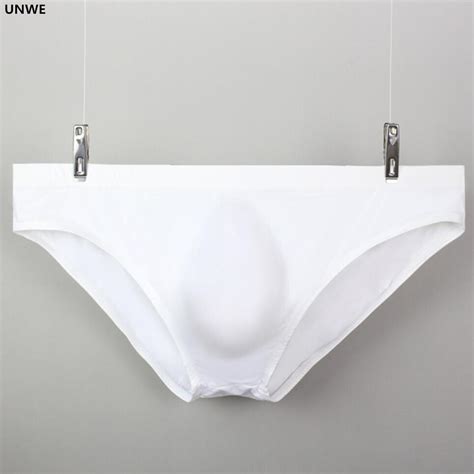 unwe seamless underwear men ice silk u convex briefs ultra thin panties gay one piece sexy